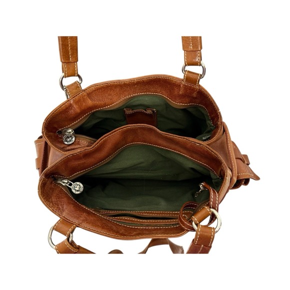 VINTAGE Los Robles‎ Polo Time Leather Brown satchel shoulder bag